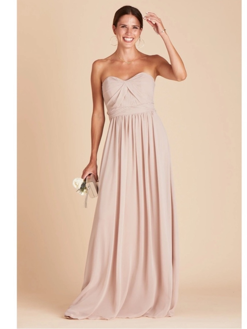 Birdy Grey Grace convertible Maxi Dress in Taupe - Elegant Evening Gown Large